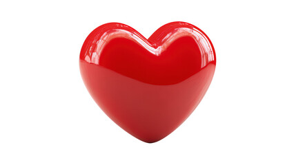 Graphic design glossy red heart with transparent background perfect for graphic valentine and romantic decoration on valentine's day illustration design