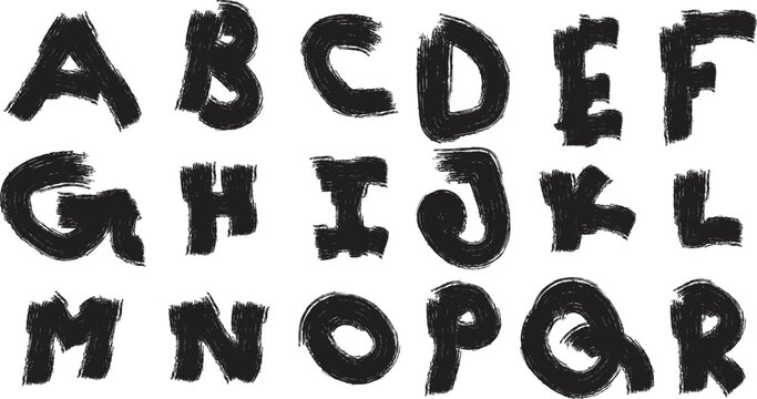 Hand draw alphabet letters isolated on transparent background
