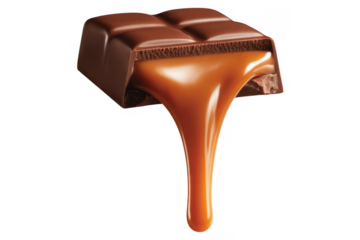 Chocolate Caramel Candy Bar dessert sweet isolated on a transparent background