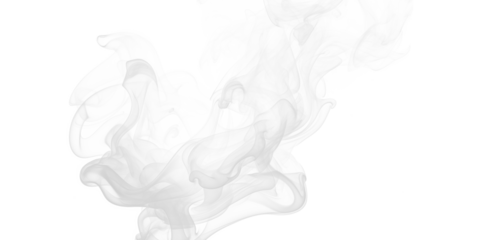 Graceful white smoke wisps swirl on deep black backdrop Abstract ethereal vapor texture movement atmospheric digital