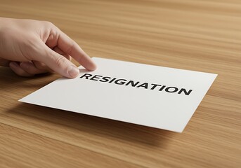 Resignation Letter on Wooden Table
