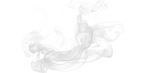 Dynamic white smoke gracefully swirls ethereal vapor texture on black Abstract atmospheric design isolated flow mystical