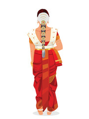 Indian Bride Wearing Red Bridal Saree, Indian karnataka Bride in Traditional Wedding Attire