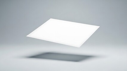 Modern white square LED light panel floating in air