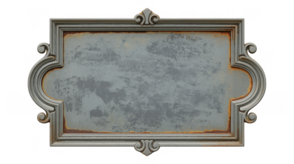 Ornate gray frame with empty space isolated on a transparent background