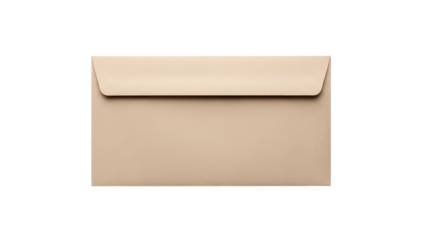 A beige envelope on transparent background for business correspondence
