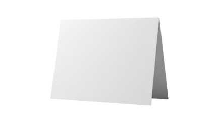 A blank white card on transparent background for business use