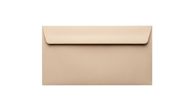 A beige envelope on transparent background for business correspondence - Powered by Adobe
