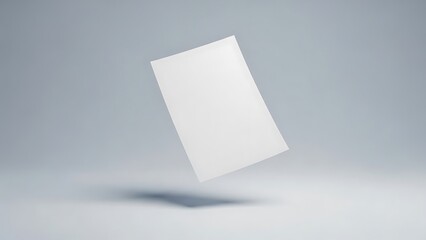 Floating white card with soft shadow on gray background