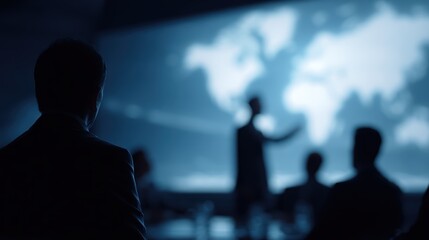 Executive consulting pitch, global market leadership strategy visualization