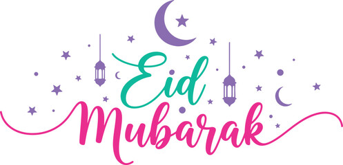Eid Mubarak Calligraphy Vector Lettering