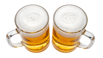 Two Glass Mugs of Beer