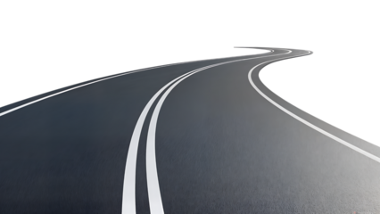 Curving road with checkered background