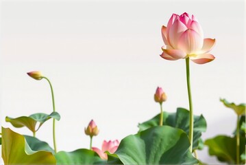 Obraz premium Minimalist Lotus Flower Background with Ample Whitespace