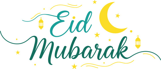 Eid Mubarak Calligraphy Vector Lettering