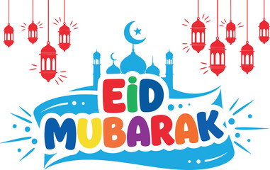 Eid Mubarak Calligraphy Vector Lettering