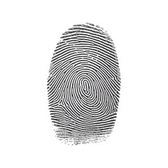 high-resolution digital graphic of a detailed white fingerprint impression isolated on a transparent background in PNG format.AI-generated