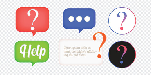 Colorful question and help bubbles