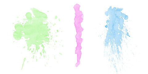 Soft pastel watercolor paint splashes with light texture creating abstract artistic background for creative projects