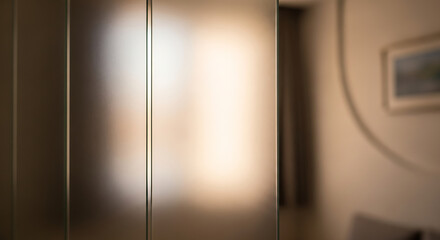 Hotel Interior with Glass Divider and Soft Lighting