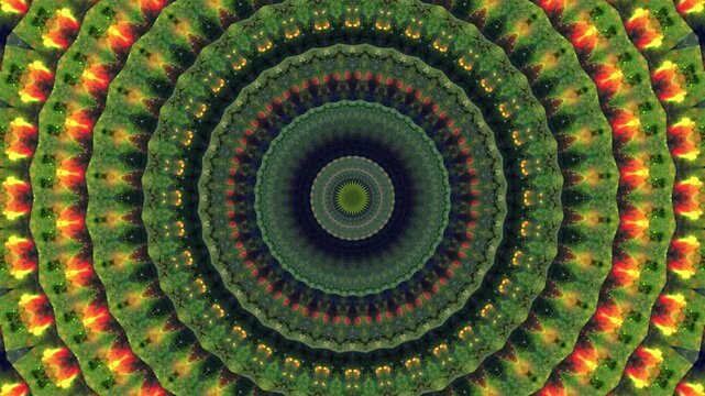 4K Colorful kaleidoscope background. Abstract multicolored motion graphics background for yoga specialist, astrology, art therapist, night club, music video.