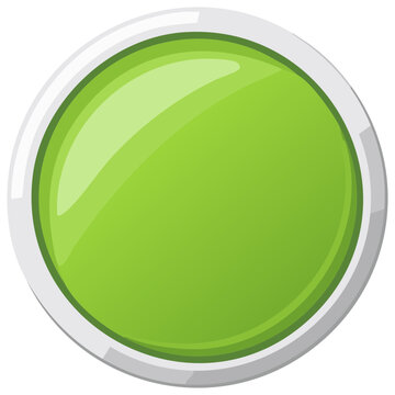 Glossy green button with a white frame, modern style