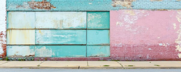 Urban wall, pastel colors, peeling paint, street. Backgroundcity. Use design, texture