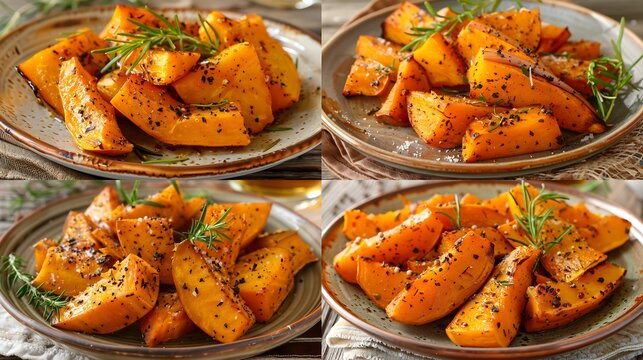 A plate of roasted butternut squash