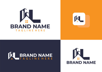 Letter L real estate logo vector - Letter L with home design.