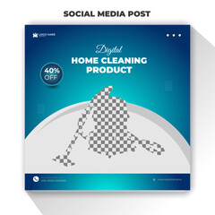 Modern Home Cleaning Product Promotional Social Media Post Design Template