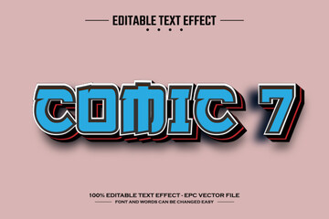 Comic 7 3D editable text effect template