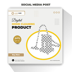 Modern Home Cleaning Product Promotional Social Media Post Design Template