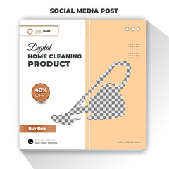 Modern Home Cleaning Product Promotional Social Media Post Design Template