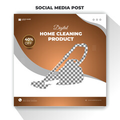 Modern Home Cleaning Product Promotional Social Media Post Design Template