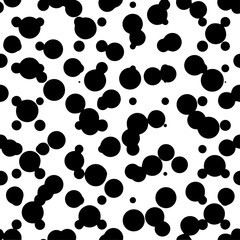 Fototapeta premium Seamless fashion pattern of bold geometric circles, evenly spaced, clean black silhouettes