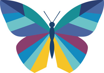 Vibrant Geometric Butterfly Illustration Colorful Abstract Insect Design © P-Studio