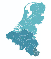 Map of Benelux countries