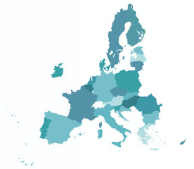 Obraz premium Map of European Union countries
