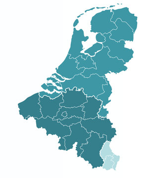 Map of Benelux countries