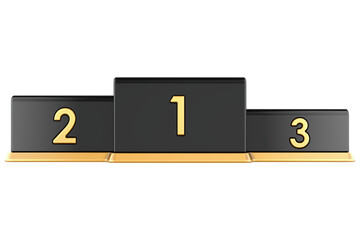 Empty Winners Podium. 1, 2, 3 Places, transparent background