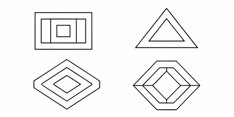 Simple geometric shapes illustration squares triangles diamonds and hexagons