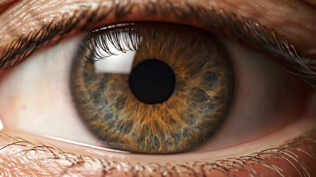 An extreme macro close-up provides an intimate and highly detailed view of the human eye area, focusing intently on the intricate textures of the skin above the eye and the delicate eyelashes. Fine li
