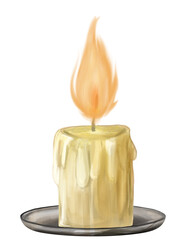 手書きのファンタジー風ロウソクのイラスト素材