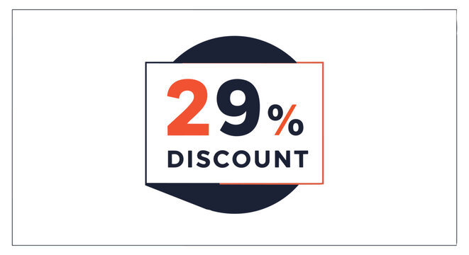 Bold and clear visual announcement of a twenty-nine percent discount, an ideal graphic for marketing campaigns, digital promotions, and various
