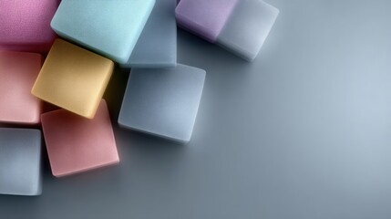 Abstract graphic, translucent squares overlapping in bottom