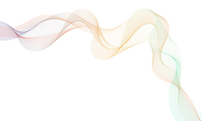 Colorful smoke swirls and curves a dynamic abstract design on transparent background