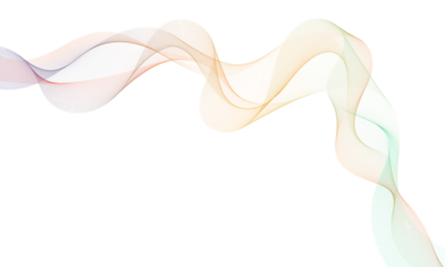 Colorful smoke swirls and curves a dynamic abstract design on transparent background