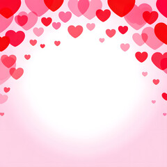 Valentine's Day Background with Floating Red and Pink Hearts on Soft Pastel Gradient 36 Keywords for Adobe Stock: