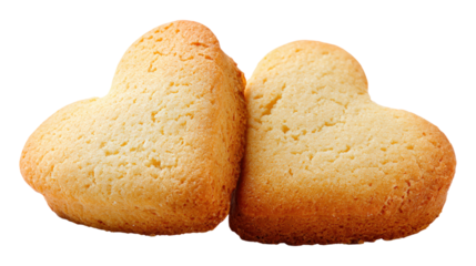 Two heart shaped cookies together perfect for valentine's day concept bakery