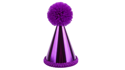 Purple duster on a long handle isolated on transparent background